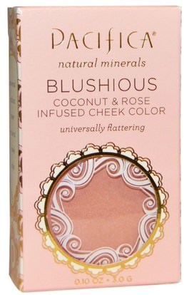 Pacifica, Blushious, Coconut & Rose Infused Cheek Color, Camellia, 0.10 oz (3.0 g) ,حمام، الجمال، ماكياج، استحى