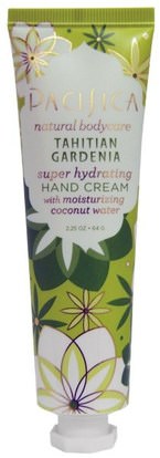 Pacifica, Hand Cream, Tahitian Gardenia, 2.25 oz (64 g) ,حمام، الجمال، كريمات اليد