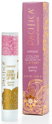 Pacifica, Natural Color Quench Lip Tint, Guava Berry, 0.15 oz (4.25 g) ,حمام، الجمال، أحمر الشفاه، لمعان، بطانة