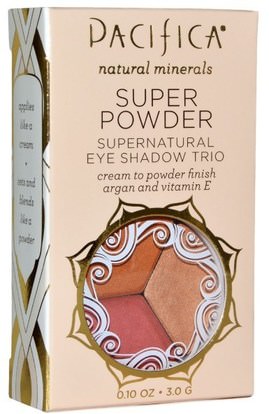 Pacifica, Super Powder Supernatural Eye Shadow Trio, Shades: Breathless, Glowing, Sunset, 0.10 oz (3.0 g) ,حمام، الجمال، ماكياج، ظلال العيون