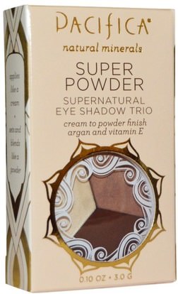Pacifica, Super Powder Supernatural Eye Shadow Trio, Shades: Stone, Cold, Fox, 0.10 oz (3.0 g) ,حمام، الجمال، ماكياج، ظلال العيون