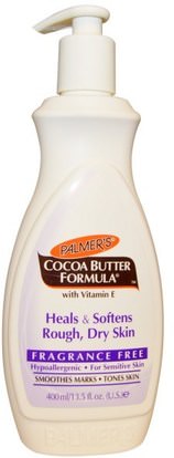 Palmers, Cocoa Butter Formula, Body Lotion, Fragrance Free, 13.5 fl oz (400 ml) ,الصحة، والجلد، وتمتد علامات ندبات، حمام، الجمال، غسول الجسم