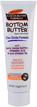 Palmers, Cocoa Butter Formula, Bottom Butter, Diaper Rash Cream, 4.4 oz (125 g) ,صحة الطفل، حفاضات، كريمات حفاضات