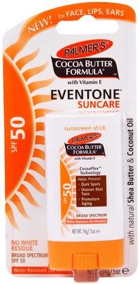 Palmers, Cocoa Butter Formula, Eventone Suncare, Sunscreen Stick, SPF 50.5 oz (14 g) ,حمام، الجمال، واقية من الشمس