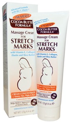 Palmers, Cocoa Butter Formula, Massage Cream for Stretch Marks, 4.4 oz (125 g) ,الصحة، جلد، تمدد، العلامات ندوب، حمم، الجمال، أرجان