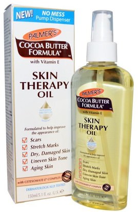 Palmers, Cocoa Butter Formula, Skin Therapy Oil, 5.1 fl oz (150 ml) ,والصحة، والجلد، وتمتد علامات ندبات، والجمال، العناية بالوجه، نوع الجلد فرط التصبغ الشمس التالفة الجلد