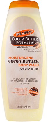 Palmers, Cocoa Butter Formula with Vitamin E, Moisturizing Cocoa Butter Body Wash with Shea Butter, 13.5 fl oz (400 ml) ,حمام، الجمال، هلام الاستحمام