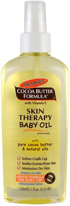 Palmers, Cocoa Butter Formula with Vitamin E, Skin Therapy Baby Oil Mild Formula, 5.1 fl oz (150 ml) ,صحة الأطفال، حفاضات، زيوت مسحوق الطفل
