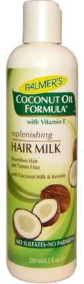 Palmers, Coconut Oil Formula, Hair Milk, 8.5 fl oz (250 ml) ,حمام، الجمال، الشعر، فروة الرأس، الشامبو، مكيف، زيت جوز الهند