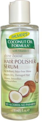 Palmers, Coconut Oil Formula, Hair Polisher Serum, 6 fl oz (178 ml) ,حمام، الجمال، الشعر، فروة الرأس، الشامبو، مكيف، مكيفات