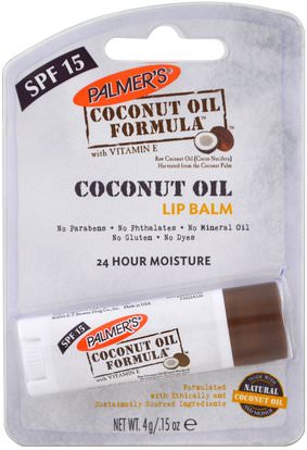 Palmers, Coconut Oil Lip Balm, SPF 15, 4 g (0.15 oz) ,حمام، الجمال، العناية الشفاه، بلسم الشفاه