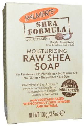 Palmers, Shea Formula, Raw Shea Soap, with Vitamin E, 3.5 oz (100 g) ,حمام، الجمال، الصابون، زبدة الشيا