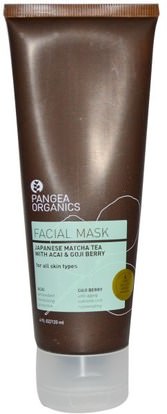 Pangea Organics, Facial Mask, Japanese Matcha Tea with Acai & Goji Berry, 4 fl oz (120 ml) ,الجمال، أقنعة الوجه، السكر، أقنعة الفاكهة