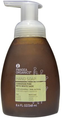 Pangea Organics, Hand Soap, Canadian Pine with White Sage, 8.4 fl oz (248 ml) ,حمام، الجمال، الصابون