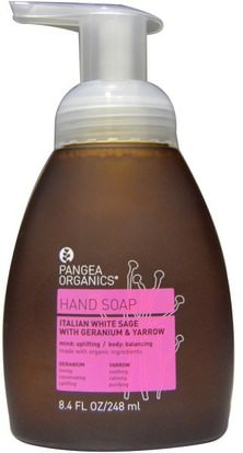 Pangea Organics, Hand Soap, Italian White Sage with Geranium & Yarrow, 8.4 fl oz (248 ml) ,حمام، الجمال، الصابون