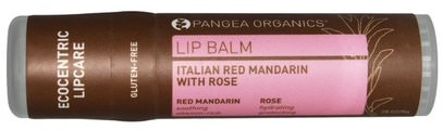 Pangea Organics, Lip Balm, Italian Red Mandarin with Rose.28 oz (8 g) ,حمام، الجمال، العناية الشفاه، بلسم الشفاه