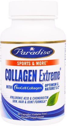 Paradise Herbs, Collagen Extreme with BioCell Collagen, 60 Capsules ,الجمال، العناية بالوجه، الكريمات المستحضرات، الأمصال، نوع البشرة مكافحة الشيخوخة الجلد