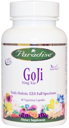Paradise Herbs, Go Ji, Ning Xia, 60 Veggie Caps ,المكملات الغذائية، مضادات الأكسدة، مقتطفات الفاكهة، غوجي مقتطفات السوائل