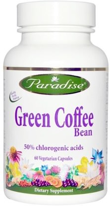 Paradise Herbs, Green Coffee Bean, 60 Veggie Caps ,والمكملات الغذائية، ومضادات الأكسدة، واستخراج حبوب البن الخضراء