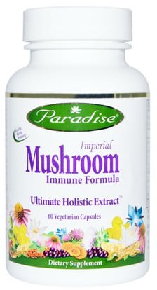 Paradise Herbs, Imperial Mushroom, Immune Formula, 60 Veggie Caps ,والمكملات الغذائية، والفطر الطبية والفطر مجموعات مختلطة والصحة والدعم المناعي