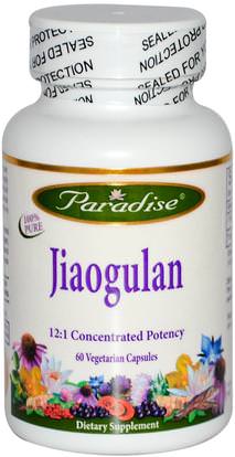 Paradise Herbs, Jiaogulan, 60 Veggie Caps ,والصحة، والدعم المناعي، جياوغولان أو غينوستيما
