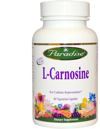 Paradise Herbs, L-Carnosine, 60 Veggie Caps ,المكملات الغذائية، والأحماض الأمينية، ل كارنوزين