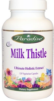 Paradise Herbs, Milk Thistle, 120 Veggie Caps ,الصحة، السموم، الحليب الشوك (سيليمارين)