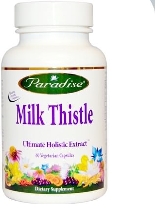 Paradise Herbs, Milk Thistle, 60 Veggie Caps ,الصحة، السموم، الحليب الشوك (سيليمارين)