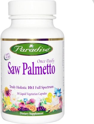 Paradise Herbs, Once Daily Saw Palmetto, 30 Liquid Veggie Caps ,الصحة، الرجال
