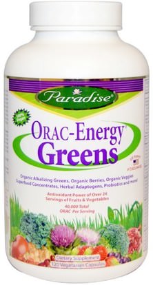 Paradise Herbs, ORAC-Energy Greens, 120 Veggie Caps ,المكملات الغذائية، سوبرفوودس، أوراك مضادات الأكسدة