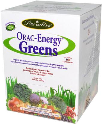 Paradise Herbs, ORAC-Energy Greens, 15 Packets, 6 g Each ,المكملات الغذائية، الحزم خدمة واحدة، سوبرفوودس