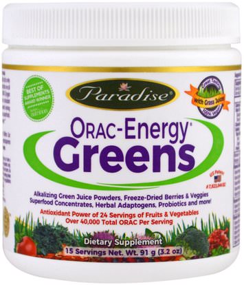 Paradise Herbs, ORAC-Energy Greens, 3.2 oz (91 g) ,المكملات الغذائية، سوبرفوودس، الخضر