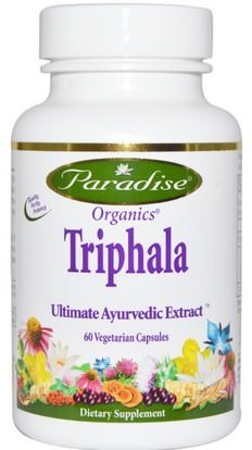 Paradise Herbs, Organics, Triphala, 60 Veggie Caps ,الصحة، السموم، تريفالا، الهضم، المعدة