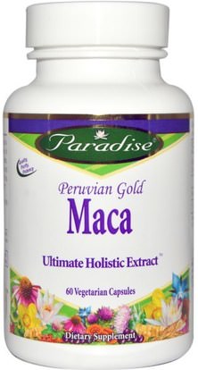 Paradise Herbs, Peruvian Gold Maca, 60 Veggie Caps ,الصحة، الرجال، الببغاء، المكملات الغذائية، أدابتوغين