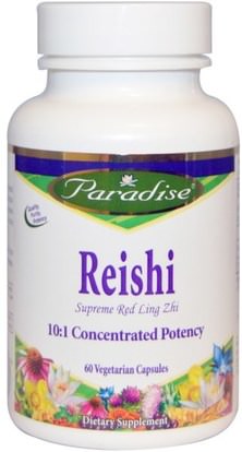 Paradise Herbs, Reishi, Supreme Red Ling Zhi, 60 Veggie Caps ,المكملات الغذائية، الفطر الطبية، الفطر ريشي، الصحة، الدعم المناعي