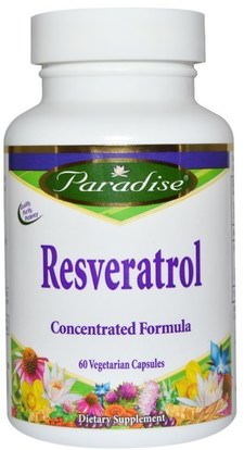 Paradise Herbs, Resveratrol, 60 Veggie Caps ,المكملات الغذائية، مضادات الأكسدة، ريسفيراترول
