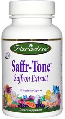 Paradise Herbs, Saffr-Tone, Saffron Extract, 60 Veggie Caps ,الصحة، مزاج، المكملات الغذائية، الزعفران