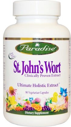 Paradise Herbs, St. Johns Wort, 90 Veggie Caps ,الأعشاب، الشارع. جونز، ورت