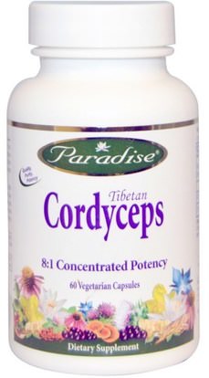 Paradise Herbs, Tibetan Cordyceps, 60 Veggie Caps ,المكملات الغذائية، الفطر الطبية، كورديسيبس الفطر، كبسولات الفطر