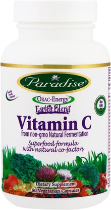 Paradise Herbs, Vitamin C, 90 Vegetarian Capsules ,المكملات الغذائية، مضادات الأكسدة، الفيتامينات