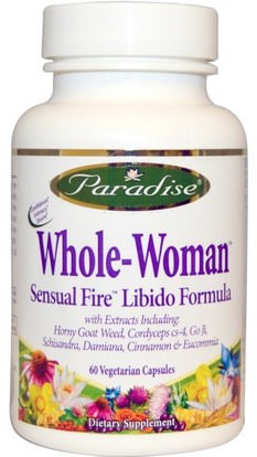 Paradise Herbs, Whole-Woman, Sensual Fire, Libido Formula, 60 Veggie Caps ,والصحة، والطاقة