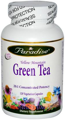 Paradise Herbs, Yellow Mountain Green Tea, 120 Veggie Caps ,والمكملات الغذائية، ومضادات الأكسدة
