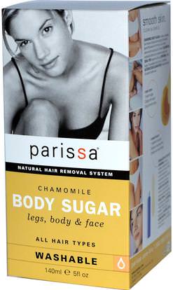 Parissa, Natural Hair Removal System, Chamomile, Body Sugar, Legs, Body, & Face, 5 fl oz (140 ml) ,حمام، الجمال، الحلاقة، شرائط الشمع إزالة الشعر