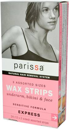 Parissa, Natural Hair Removal System, Wax Strips, 24 Assorted Strips ,حمام، الجمال، الحلاقة، شرائط الشمع إزالة الشعر
