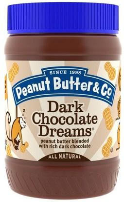 Peanut Butter & Co., Dark Chocolate Dreams, Peanut Butter Blended with Rich Dark Chocolate,, 16 oz (454 g) ,الطعام، زبدة الفول السوداني
