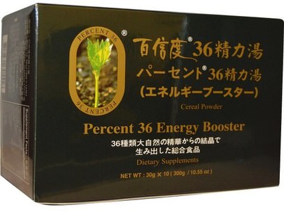 Percent Ashitaba, Percent 36, Energy Booster, Cereal Powder, 10 Bags, 30 g Each ,والصحة، والطاقة، والمكملات الغذائية، ومضادات الأكسدة، أشيتابا