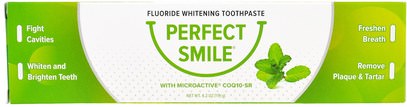 Perfect Smile, Fluoride Whitening Toothpaste With CoQ10-SR, 4.2 oz (119 g) ,حمام، الجمال، شفهي، الأسنان، تهتم، معجون أسنان