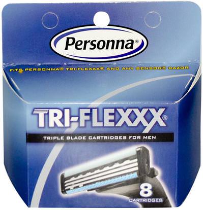Personna Razor Blades, Tri-Flexxx, Triple Blade Cartridges for Men, 8 Cartridges ,حمام، الجمال، الحلاقة، شفرات الحلاقة، كريم الحلاقة