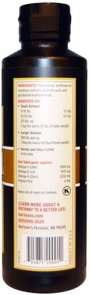 الحيوانات الأليفة القطط، الحيوانات الأليفة الكلاب Barleans, Flax Oil, for Animals, 12 fl oz (355 ml)