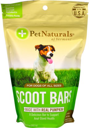 Pet Naturals of Vermont, Scoot Bars, For Dogs, 30 Bars, 12.4 oz (352.5 g) ,المكملات الغذائية، رعاية الحيوانات الأليفة، والحيوانات الأليفة الكلاب